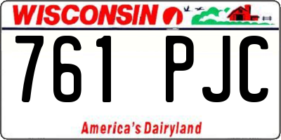 WI license plate 761PJC