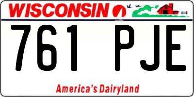WI license plate 761PJE