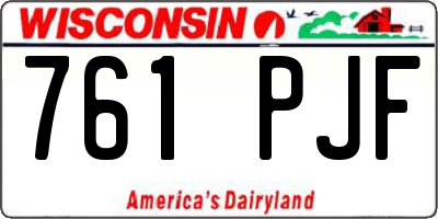 WI license plate 761PJF