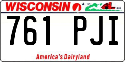WI license plate 761PJI