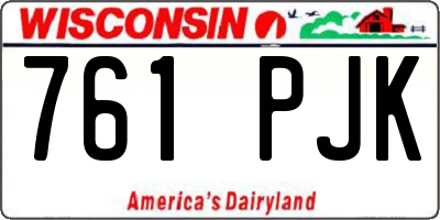 WI license plate 761PJK