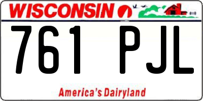 WI license plate 761PJL