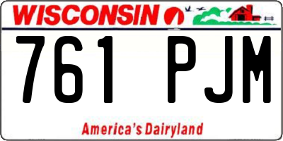 WI license plate 761PJM