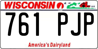 WI license plate 761PJP