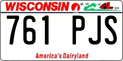WI license plate 761PJS