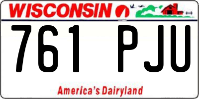 WI license plate 761PJU