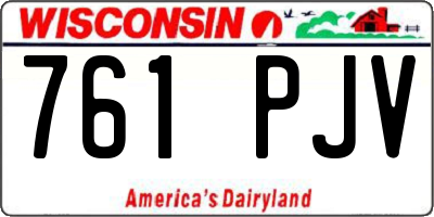 WI license plate 761PJV