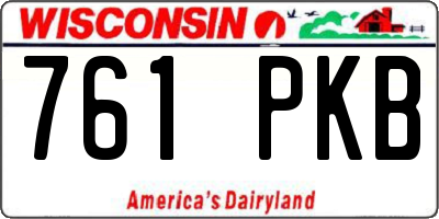 WI license plate 761PKB