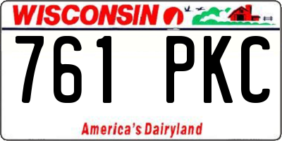 WI license plate 761PKC
