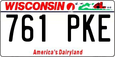 WI license plate 761PKE