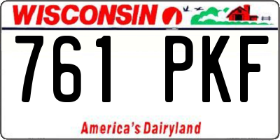 WI license plate 761PKF