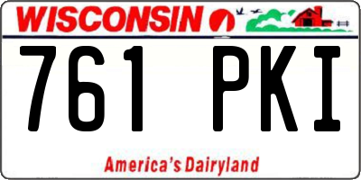 WI license plate 761PKI