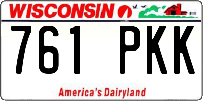 WI license plate 761PKK