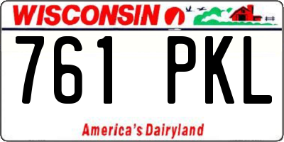 WI license plate 761PKL