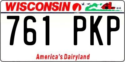 WI license plate 761PKP
