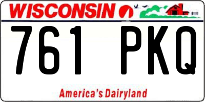 WI license plate 761PKQ