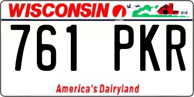 WI license plate 761PKR
