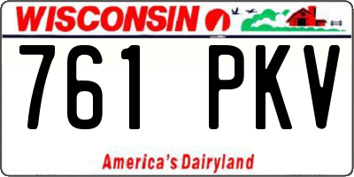 WI license plate 761PKV