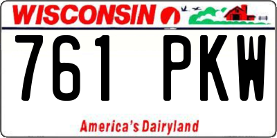 WI license plate 761PKW