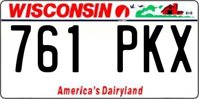 WI license plate 761PKX