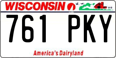 WI license plate 761PKY