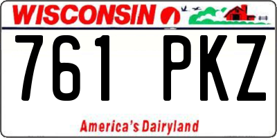 WI license plate 761PKZ