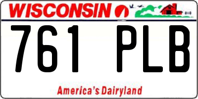 WI license plate 761PLB