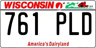 WI license plate 761PLD