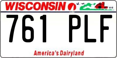 WI license plate 761PLF