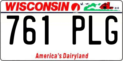 WI license plate 761PLG