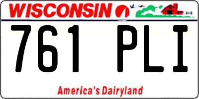 WI license plate 761PLI