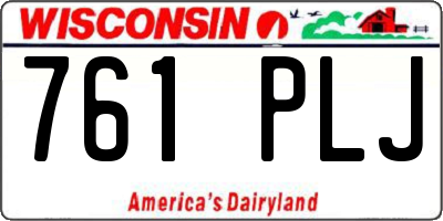 WI license plate 761PLJ