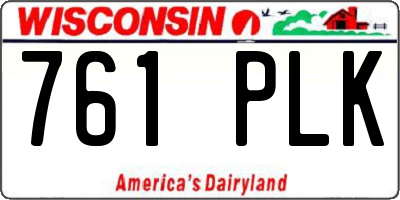 WI license plate 761PLK