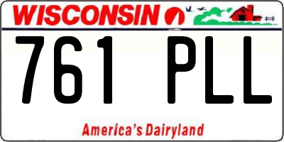 WI license plate 761PLL
