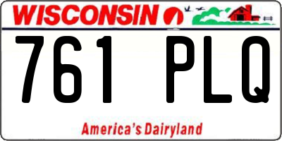 WI license plate 761PLQ