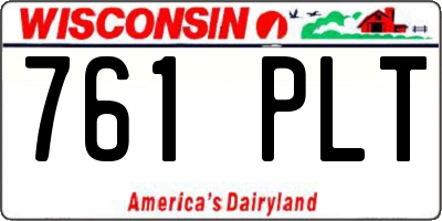 WI license plate 761PLT