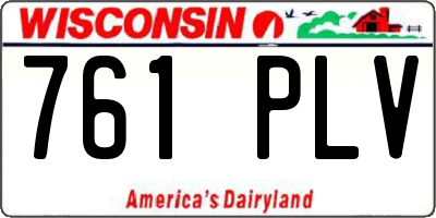 WI license plate 761PLV