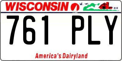WI license plate 761PLY
