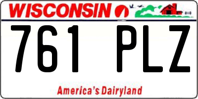WI license plate 761PLZ