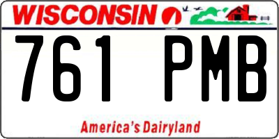 WI license plate 761PMB