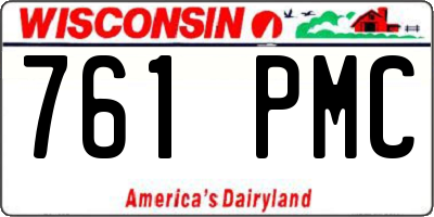 WI license plate 761PMC