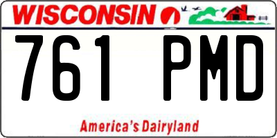 WI license plate 761PMD