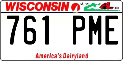 WI license plate 761PME