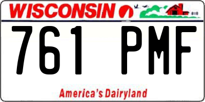 WI license plate 761PMF
