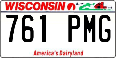 WI license plate 761PMG