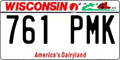 WI license plate 761PMK