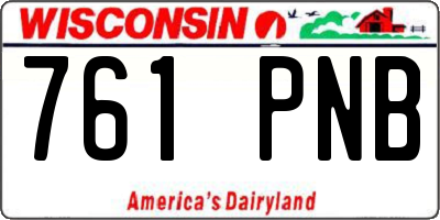 WI license plate 761PNB