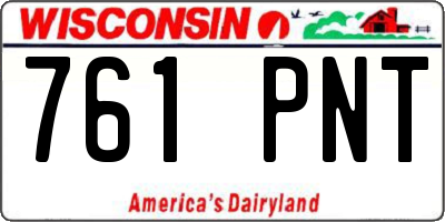 WI license plate 761PNT