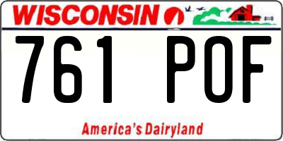 WI license plate 761POF