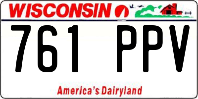 WI license plate 761PPV